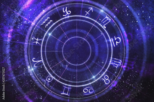 Abstract zodiac wheel backdrop