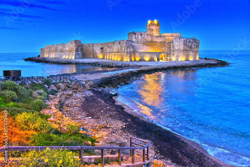 The castle in the Isola di Capo Rizzuto, Calabria, Italy