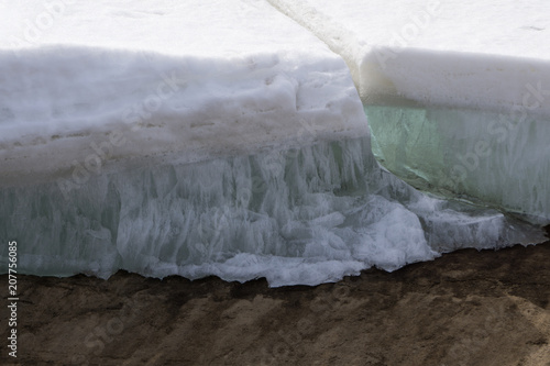 permafrost in the snow high icy land,