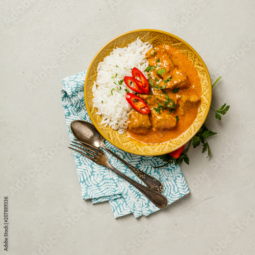 Traditional curry with rice