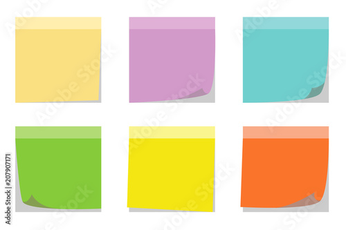 Colors set of sticky notes isolated-vector illustration