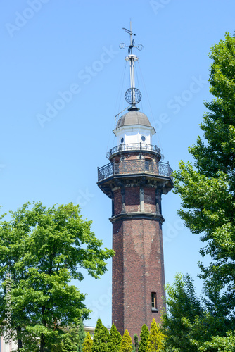 Historic lighthouse on the Baltic Sea in Gdansk, Poland