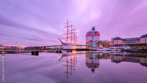 Sky scrapper locally known as lipstick building at lilla bommen Gothenburg ,Sweden