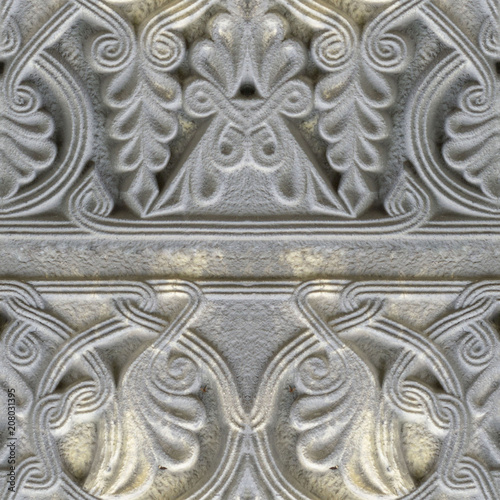Seamless photo texture of India ornament on the stone plates