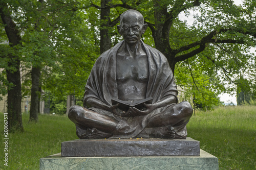 Gandhi-Statue bei den "United Nations" in Genf, Schweiz