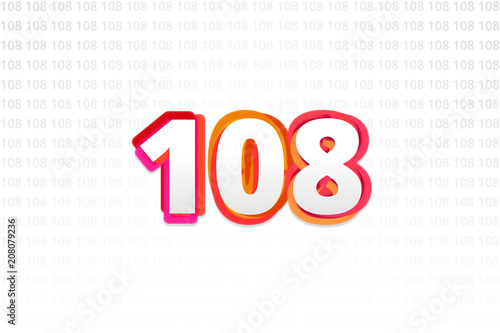 Number 108 on Number 108 background