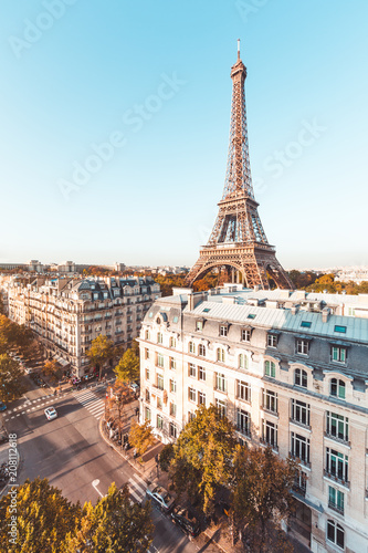 Eiffel tower with a perfect blue sky, Paris