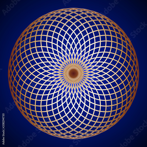 Golden Torus Yantra Sacred Geometry symbol on background