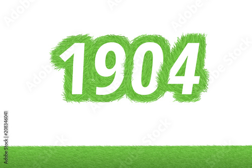 Jahr 1904 - weiße Zahl 1904 mit frischen gewachsenen grünen Grashalmen Symbol
