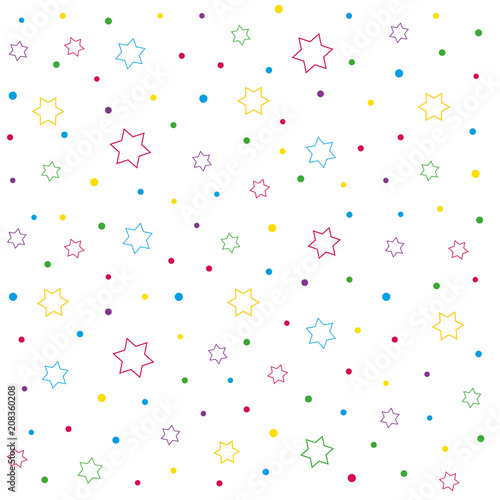 Stars and polka dot seamless pattern