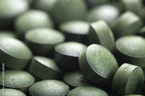 Nutrition and Dietary Supplements. Spirulina Tablets. Vegan Protein.