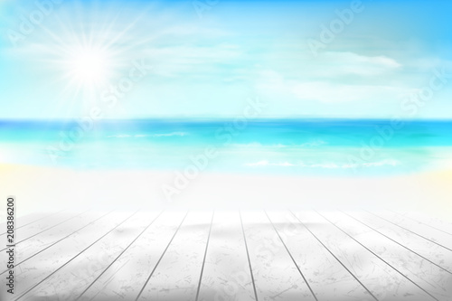 Abstract view of the beach. Vector Illustration.