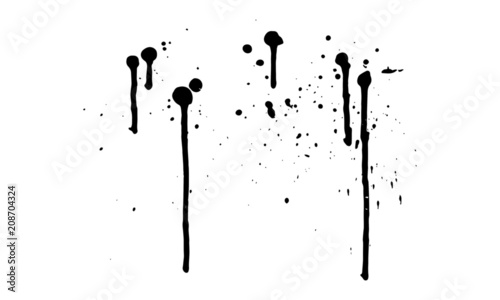 Ink Splatter Black Paint Brush Splashes