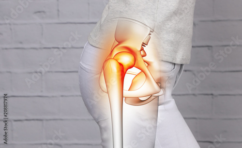 Woman suffering from hip joint pain