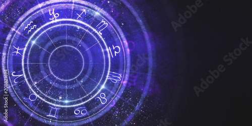 Creative zodiac wheel background