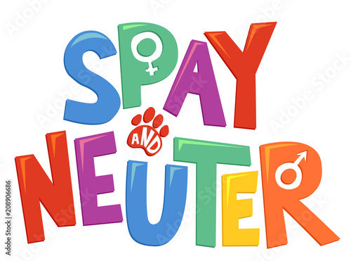 Spay And Neuter Lettering Illustration