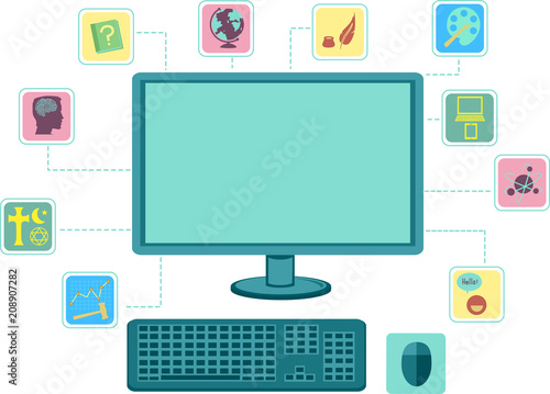 Dewey Decimal Computer Illustration