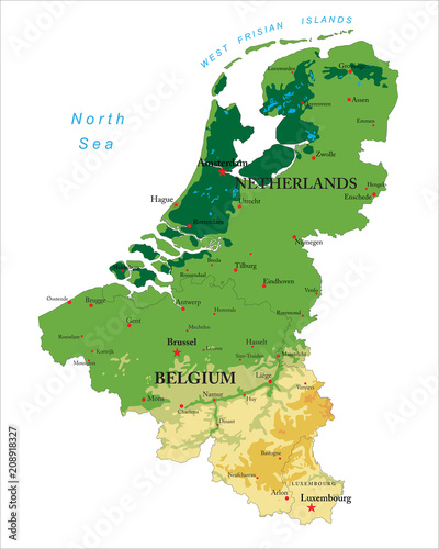 Benelux physical map