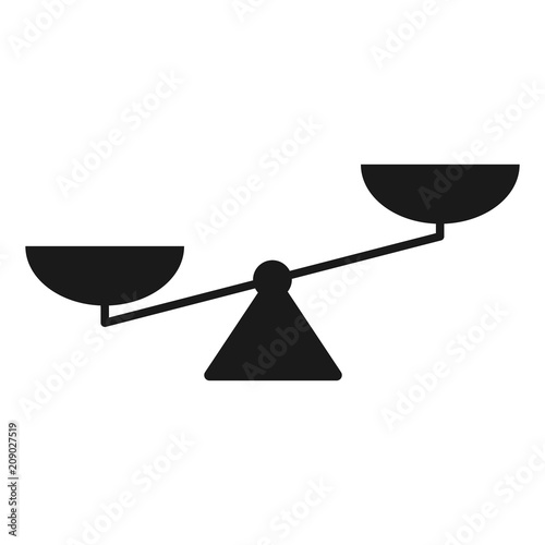 Scales black icon. Vector scale simple illustration.