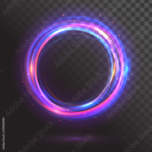 A glowing circle. Round frame