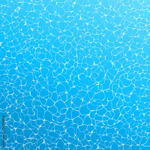  Realistic vector summer poster. Blue water top view. 