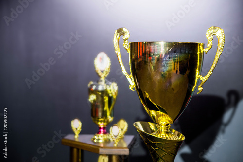 award, cup on a dark background