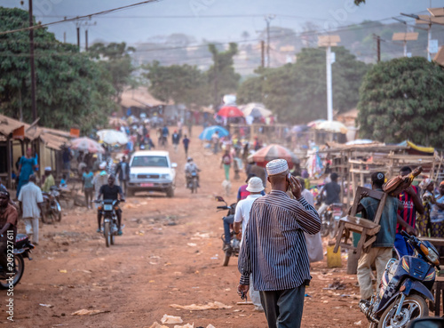 People on the road street - in Africa 