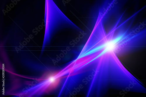 Abstract background, blue, pink, purple, glitter, light effect on black background
