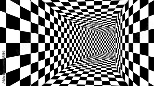 Optical Square Black and White Illusion