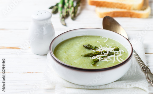 Asparagus soup puree. Healthy diet. Vegetarian cuisine