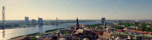 Panorama Rygi stolicy Łotwy, bałtyckiego kraju w Europie Wschodniej