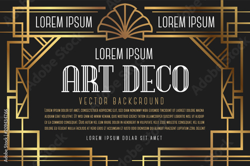 Luxury Vintage Artdeco Frame Design. Vector illustration