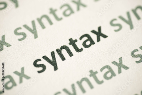 word syntax printed on paper macro