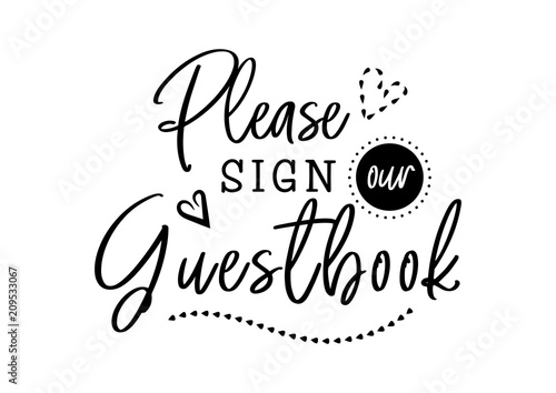 Please sign our guestbook wedding lettering