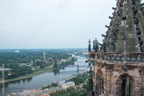 Magdeburger Dom - Blick vom Turm auf die Elbe