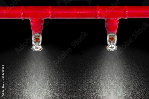 Image of pendent fire sprinkler on white background (with cliiping path). Fire sprinklers are part of an overall safety protocol for fire and life safety.