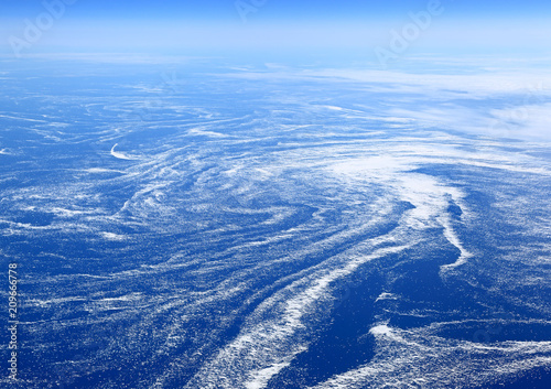  The Earth from above: Floating sea ice caught in marine currents off the eastern coast of Canada. 