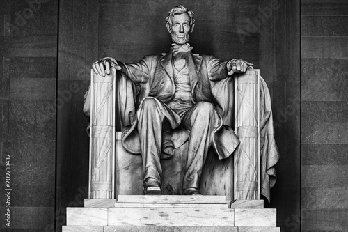 WASHINGTON, USA - JUNE 24 2016 - Lincoln statue at Memorial in Washington DC