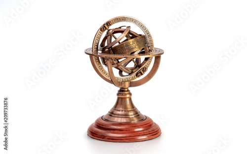 Armillary Zodiac Sign On White Background