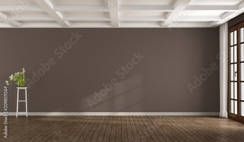 Empty brown room