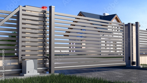 Automatic Sliding Gate and house