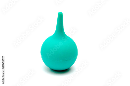 enema rubber green on white background