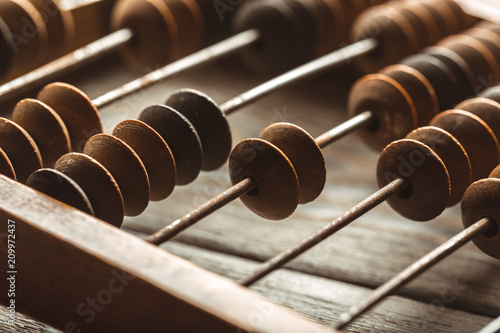 Vintage abacus close up