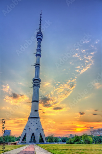 Ostankino Tower in Moscow, the tallest free-standing structure in Europe