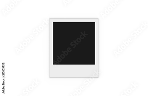 Photo frame placed on white background, template photo design., 3d illustration