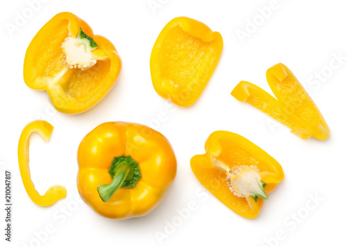 Yellow Peppers Isolated on White Background