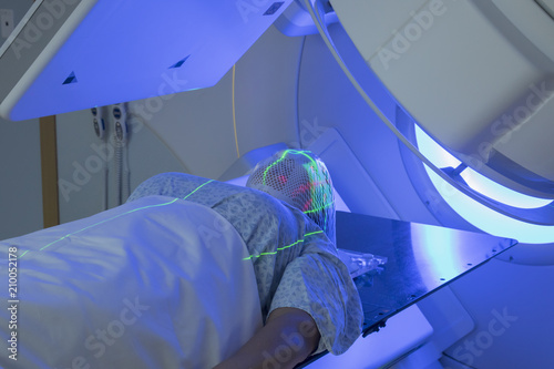 Woman Receiving Radiation Therapy Treatments for Brain Tumor (Cancer)