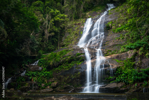 Famous Waterfall in Tijuca National Forest, in Rio de Janeiro, Brazil