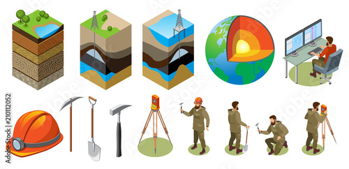 Earth Exploration Isometric Icons