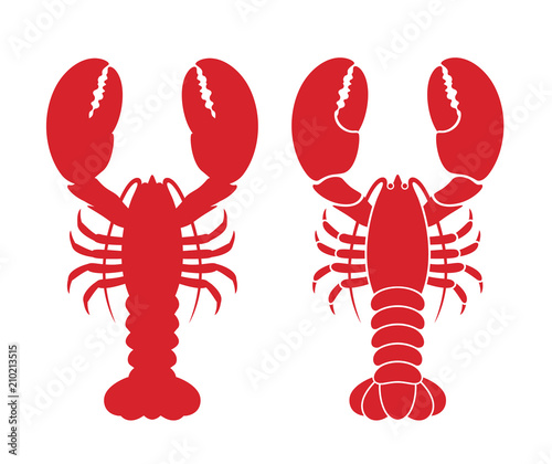 Lobster logo. Isolated lobster on white background